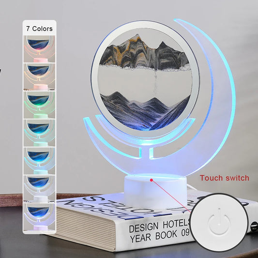 LED RGB Sandscape Lamp - 7 Color Night Light