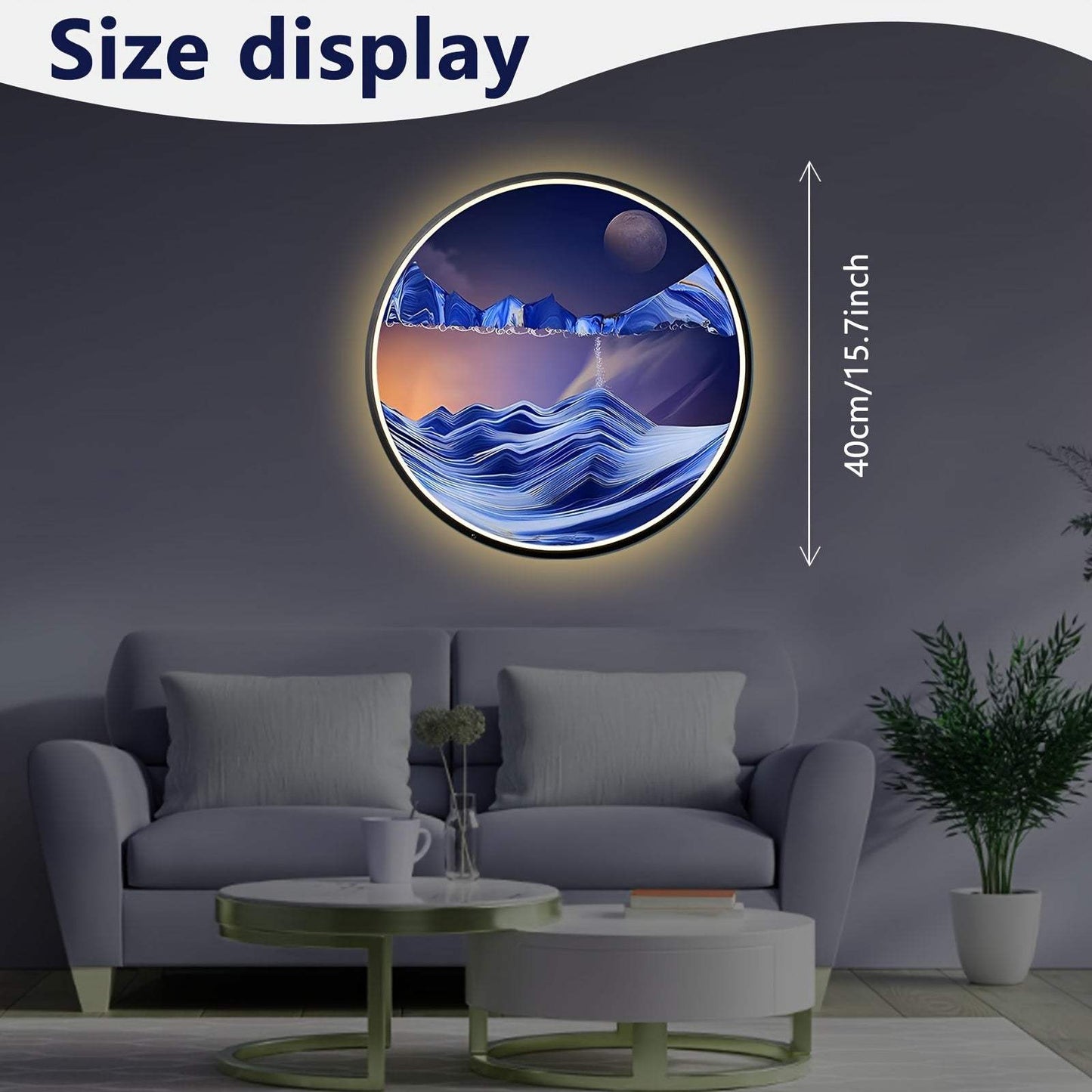 Sand Art LED Wall Sconce - Moving Sand Art Wall Lamp