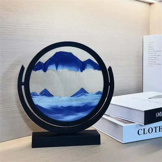 Rotating Sand Art - Blue Mountain Landscape