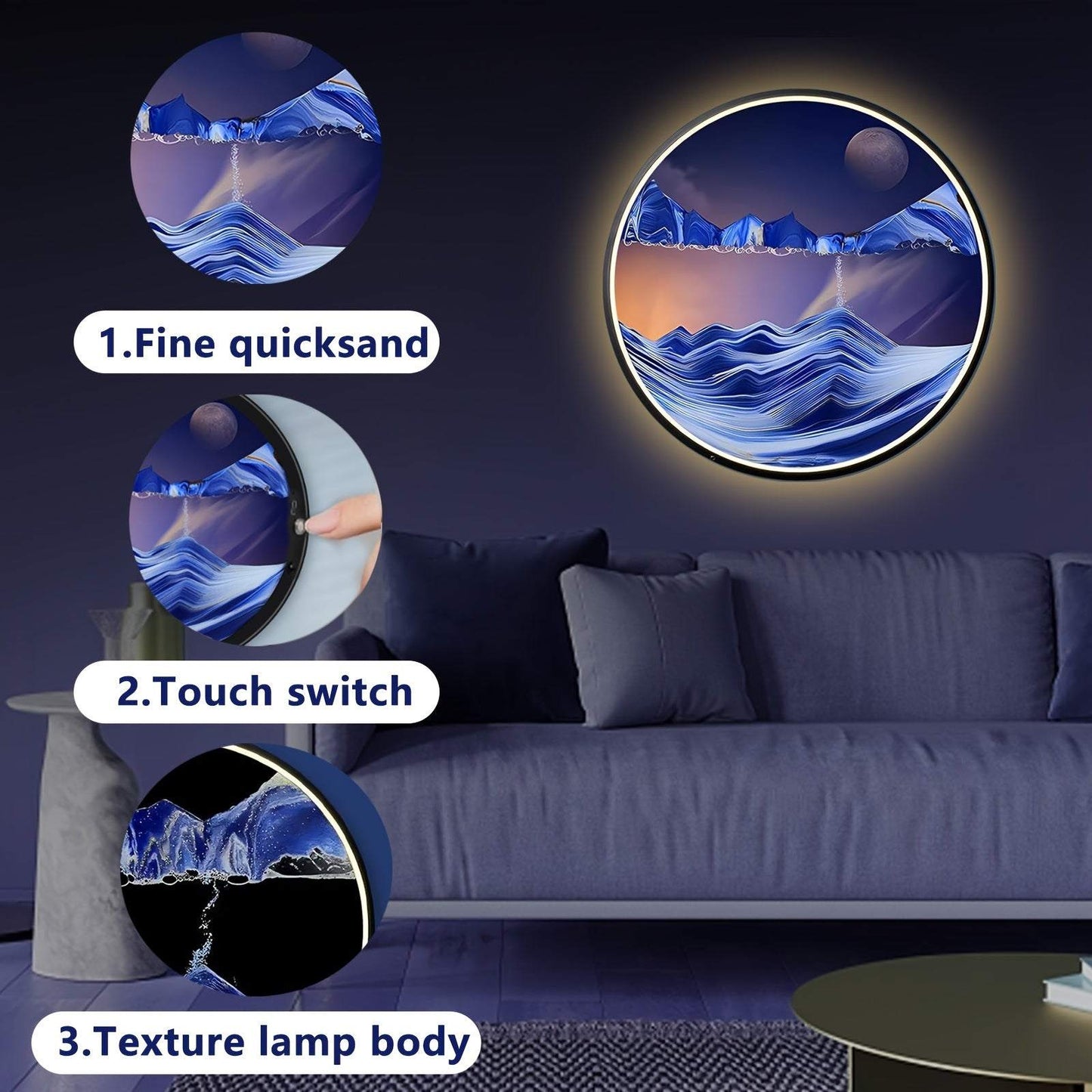 Sand Art LED Wall Sconce - Moving Sand Art Wall Lamp