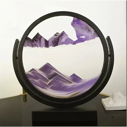 Rotating Sand Art - Blue Mountain Landscape