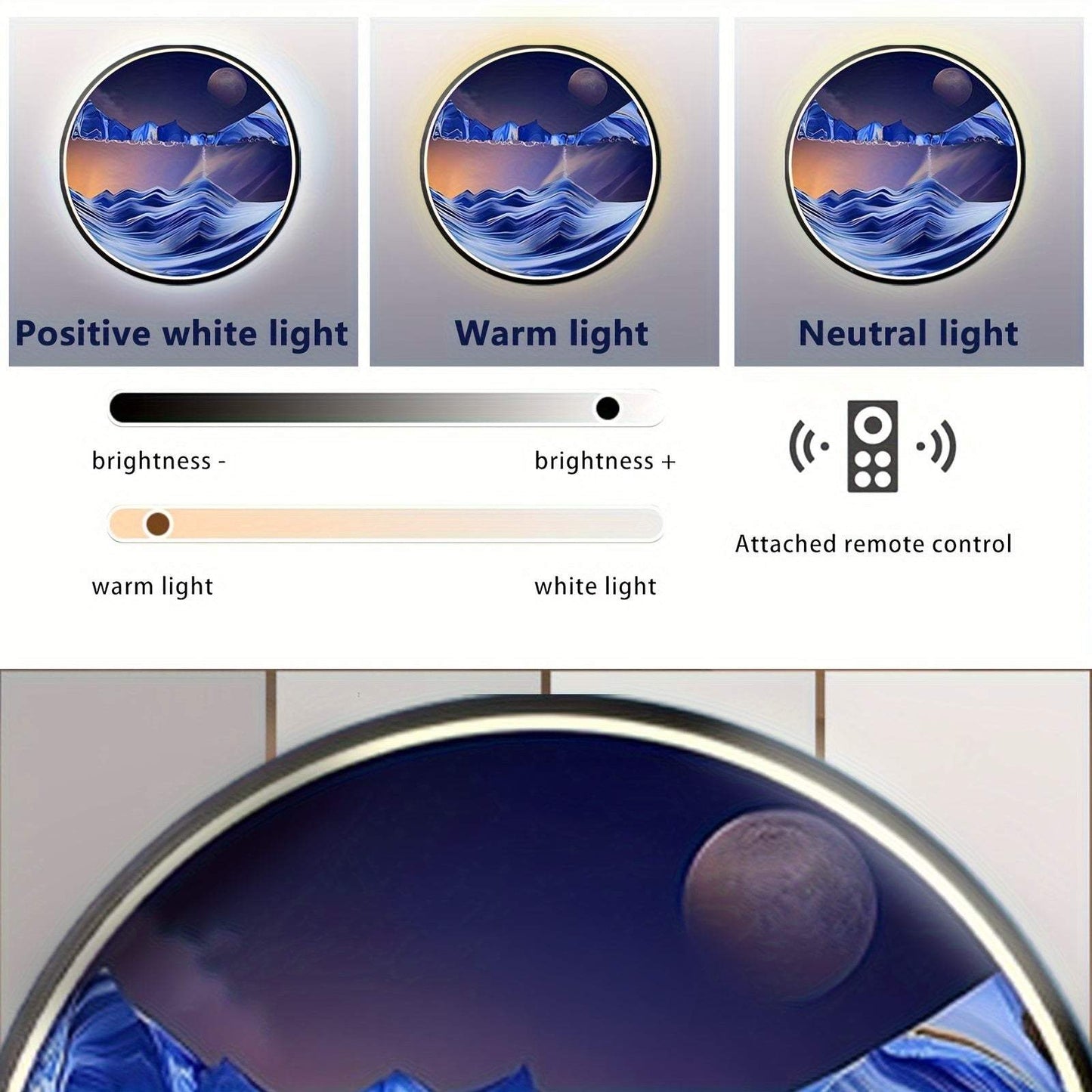 Sand Art LED Wall Sconce - Moving Sand Art Wall Lamp