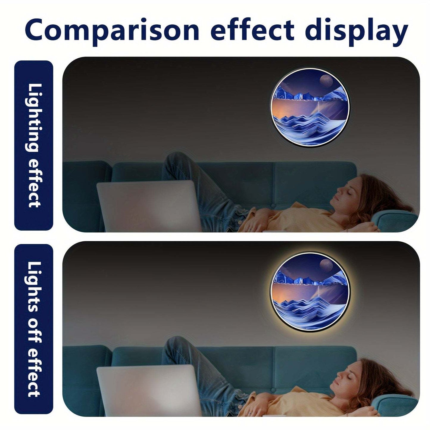 Sand Art LED Wall Sconce - Moving Sand Art Wall Lamp