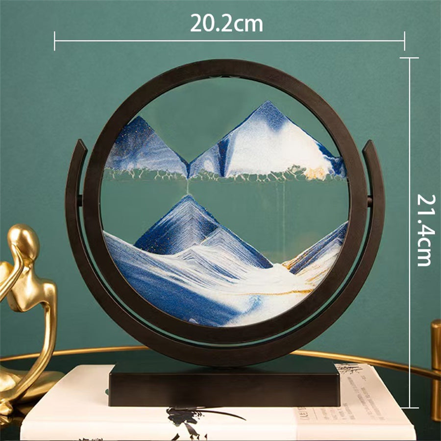 Rotating Sand Art - Blue Mountain Landscape