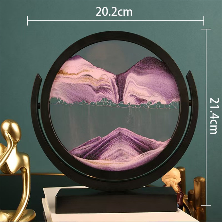 Rotating Sand Art - Blue Mountain Landscape