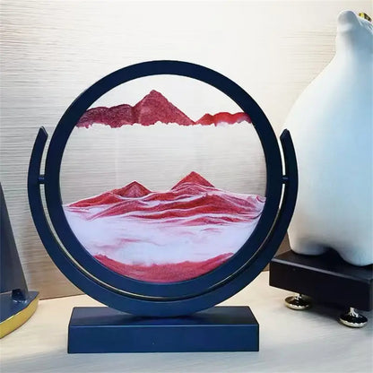 Rotating Sand Art - Blue Mountain Landscape