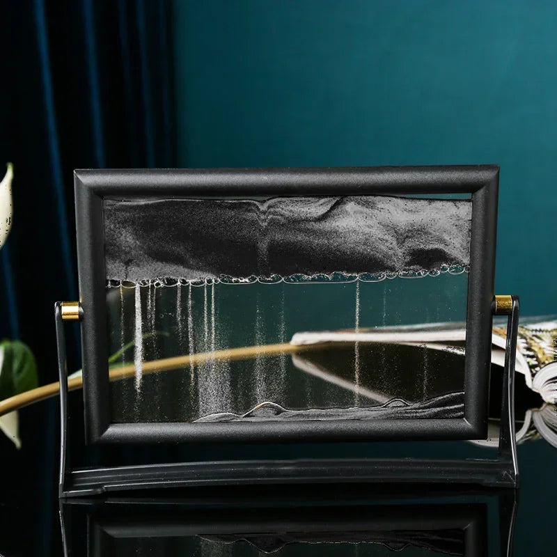 7" Square Glass Sand Art Hourglass