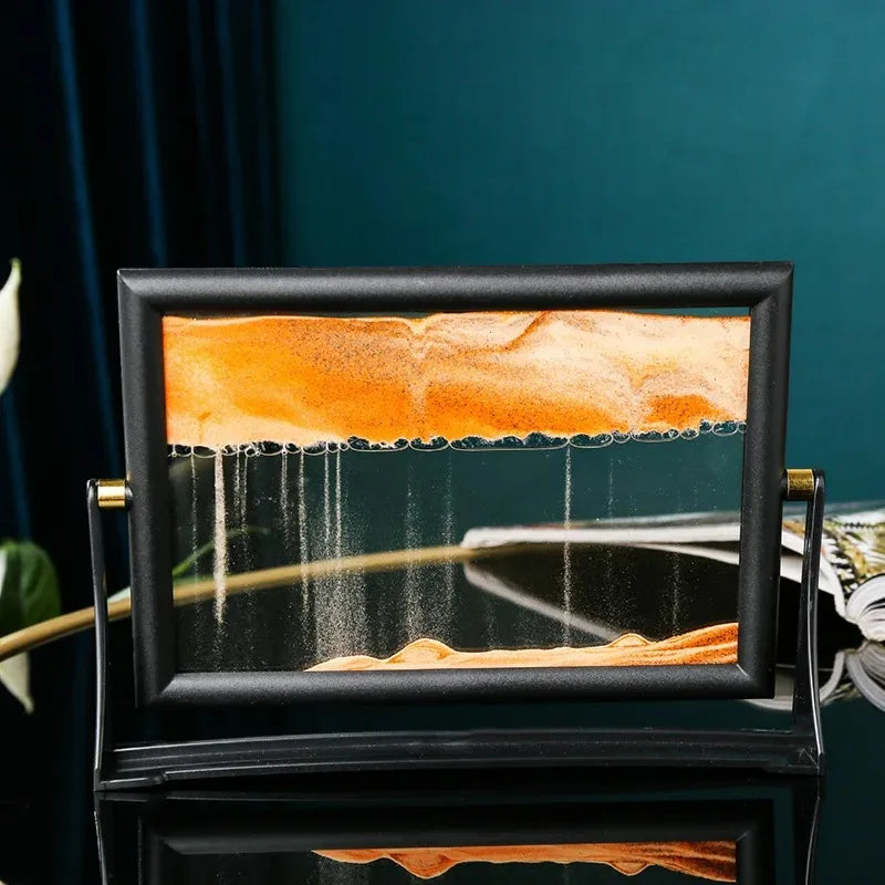 7" Square Glass Sand Art Hourglass