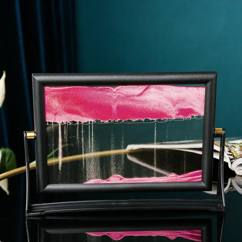 7" Square Glass Sand Art Hourglass