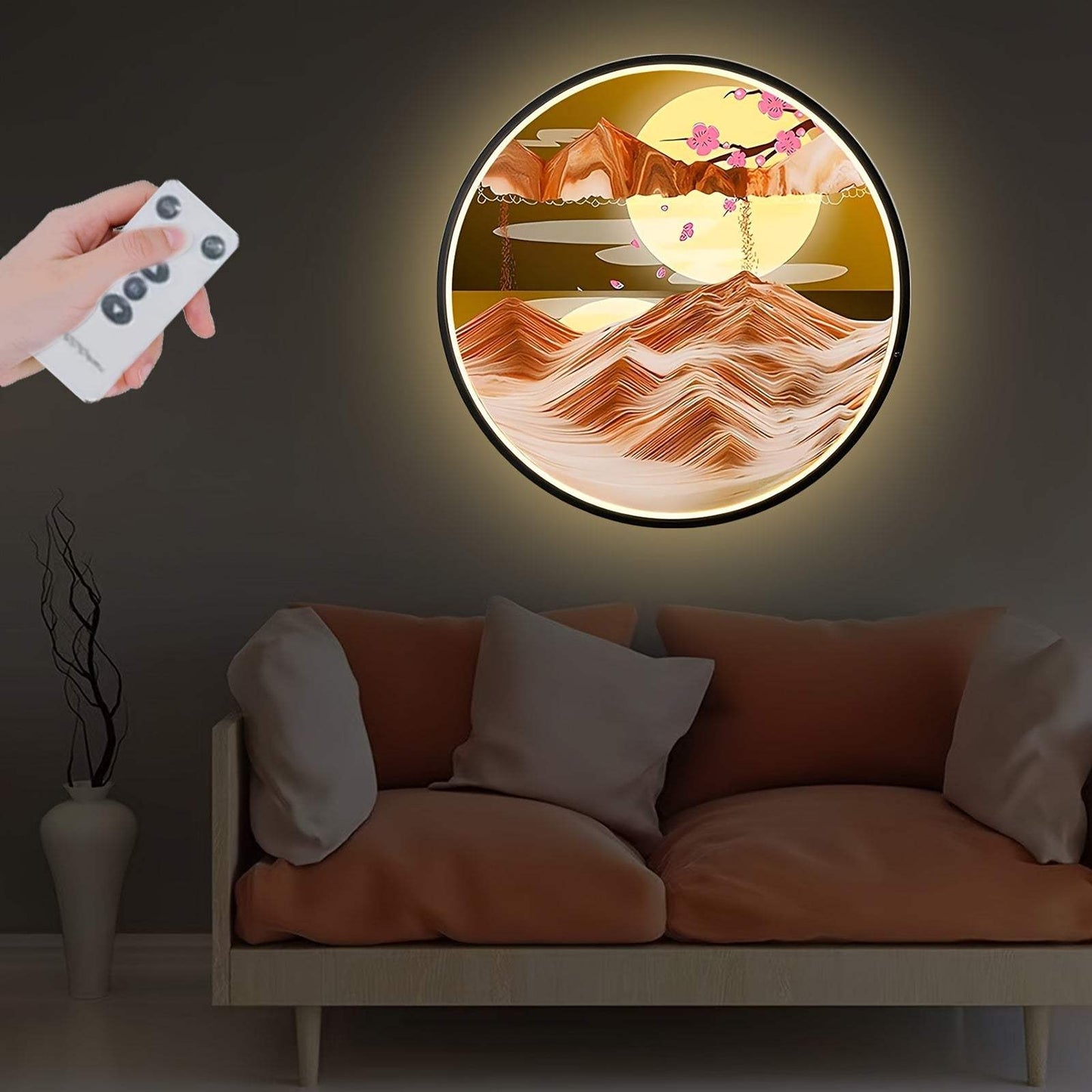 Sand Art LED Wall Sconce - Moving Sand Art Wall Lamp