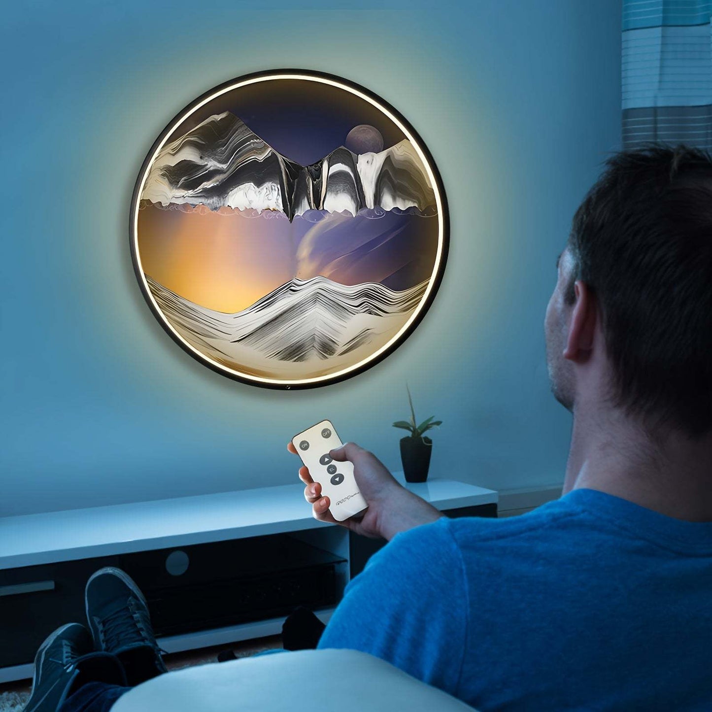 Sand Art LED Wall Sconce - Moving Sand Art Wall Lamp